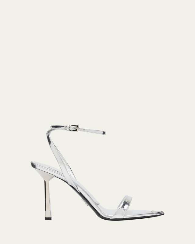 Spazzolato Extended Metal Toe Metallic Leather Sandals